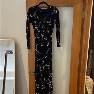 Christy Dawn Black and White Long Sleeve Dress